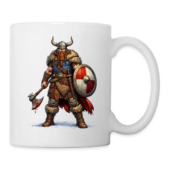 Wikinger Krieger mit Schild - Tasse - Weiß - Rechts