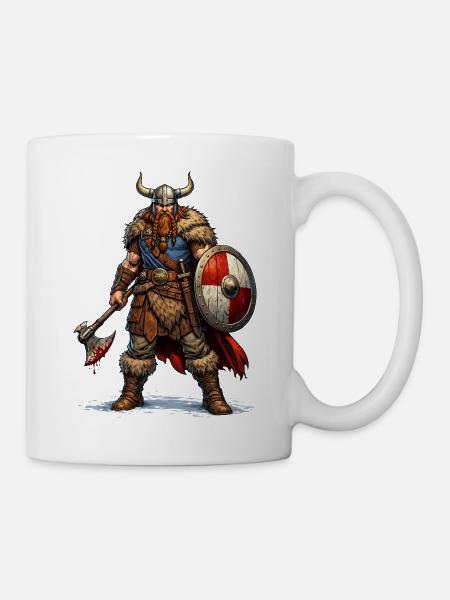 Wikinger Krieger mit Schild - Tasse - Weiß