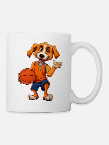 Hooper / Basketball Hund - Tasse - Weiß