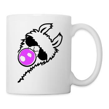 Lunettes de soleil chewing-gum Lama Profil latéral Côté frais - Mug blanc - blanc - Droite