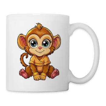Weiblicher Affe - Tasse - Weiß - Rechts