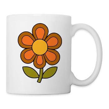 Flowerpower rétro à motifs floraux des années 70 - Mug blanc - blanc - Droite