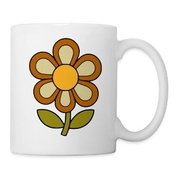 70s flower pattern retro flowerpower - Mug - white - Right