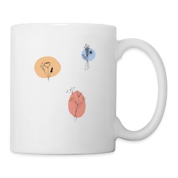 Pastel Blossoms Delicate Line Art - Mug - white - Right