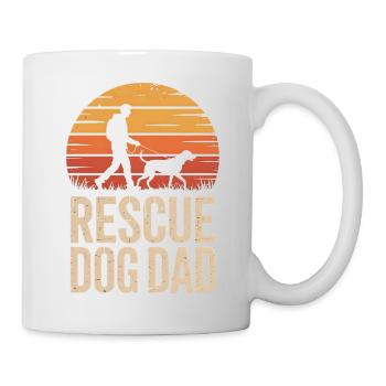 Vintage Rescue Dog Dad-Sonnenuntergangsdesign - Tasse - Weiß - Rechts