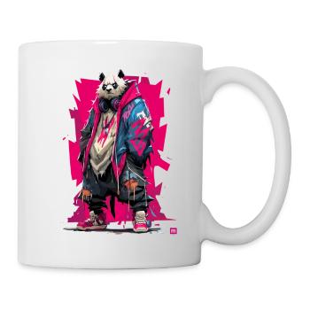 Panda Streetpunk Neonjacke - Tasse - Weiß - Rechts