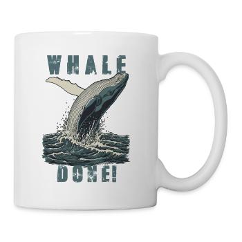 Vintage Whale Done Whale Humor - Tasse - Weiß - Rechts