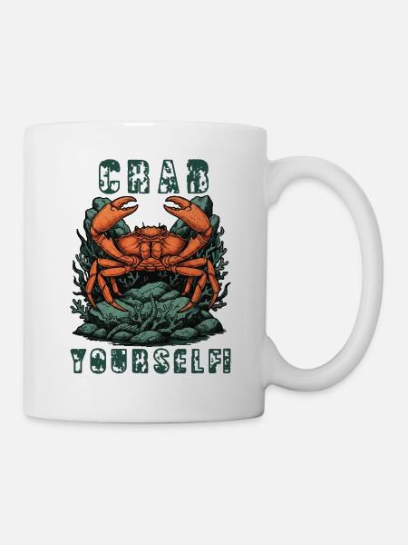 Vintage Crab Yourself Crab Humor - Tasse - Weiß