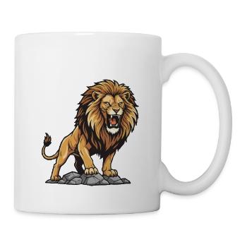 Lion on his Rock (King of the Jungle) - Mug - white - Right