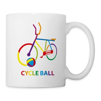 Radball, Cycleball, Hallenradsport - Tasse - Weiß - Rechts