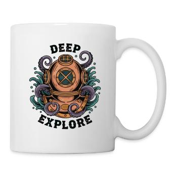 Vintage Diving Bell Deep Explore Octopus - Mug - white - Right