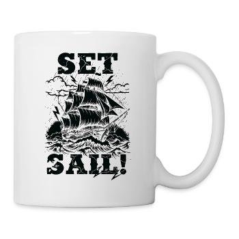 Set Sail Tempête Noire Vintage - Mug blanc - blanc - Droite