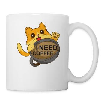 Le chat a besoin de café - Mug blanc - blanc - Droite
