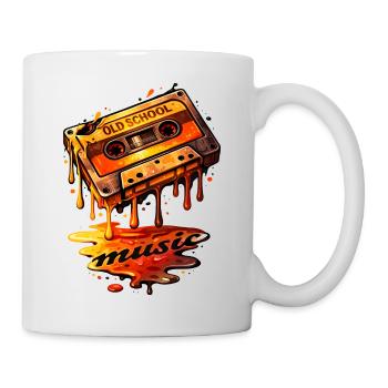 Schmelzende Oldschool Kassette Illustration  - Tasse - Weiß - Rechts