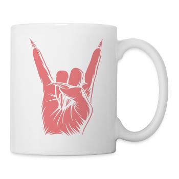 Devil Horns Handzeichen – Rock Metal Symbol - Tasse - Weiß - Rechts
