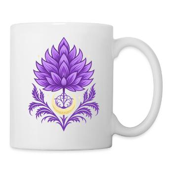 Thistle Moon Symbol - Floral Nature Motif - Mug - white - Right