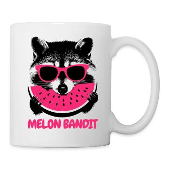 Raccoon Bandit – Sunglasses & Melon - Mug - white - Right