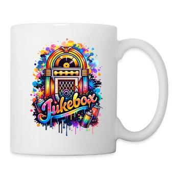 Colorful jukebox in graffiti style - Mug - white - Right