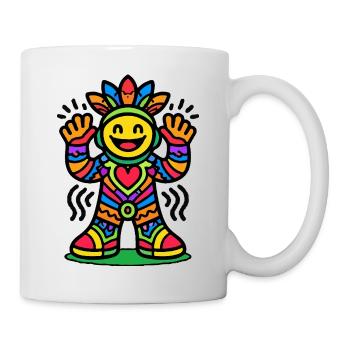 Colorful Sun Figure with Heart - Mug - white - Right