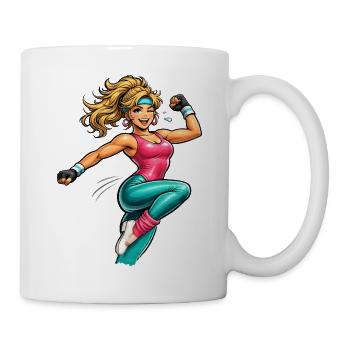 Energische Aerobic-Frau in Bewegung   - Tasse - Weiß - Rechts