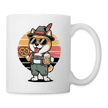 German Shiba Hund Retro - Tasse - Weiß - Rechts