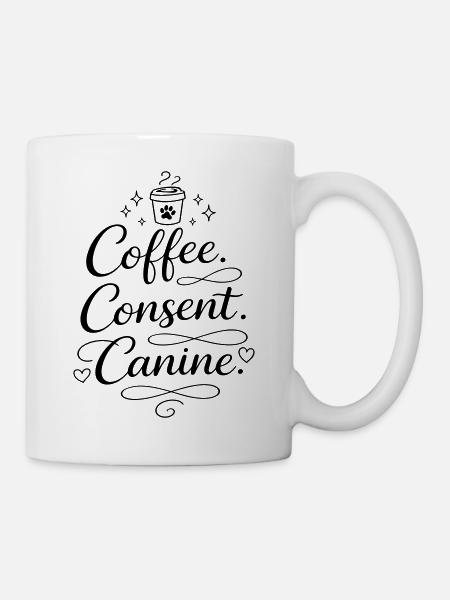 coffee, consent, canine - Mug - white