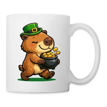 Sweet Lucky Capybara Gold Pot St. Patrick's Day - Mug - white - Right