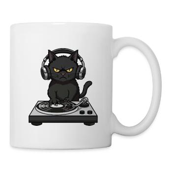 Turntable Cat Chat DJ Vinyle - Mug blanc - blanc - Droite
