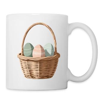 Œufs pastel dans un panier - Mug blanc - blanc - Droite