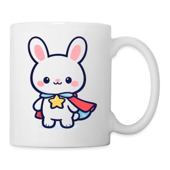 Miniheld Hase – Superhase - Tasse - Weiß - Rechts