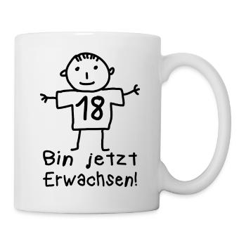18th Birthday Stick Figure Of Age - Mug - white - Right