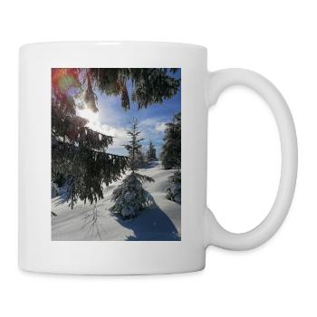 Winterwald Sonnenstrahlen im Schnee - Tasse - Weiß - Rechts