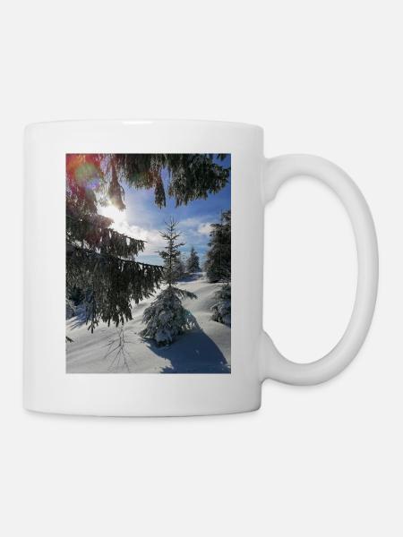 Winter Forest Rays of sunshine in the snow - Mug - white