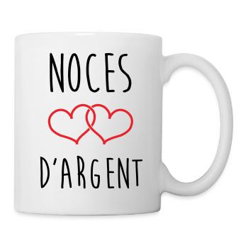 noces d'argent 25 ans d'amour - Mug blanc - blanc - Droite