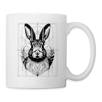 Le lapin dans un cadre géométrique - Mug blanc - blanc - Droite