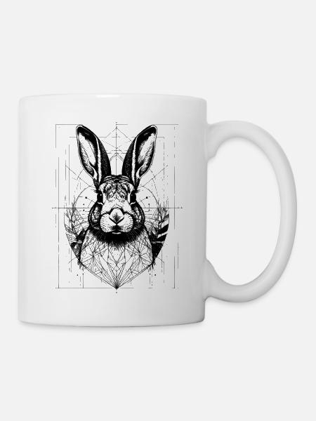 Rabbit in Geometric Frame - Mug - white
