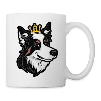 Border Collie Hund Krone - Tasse - Weiß - Rechts
