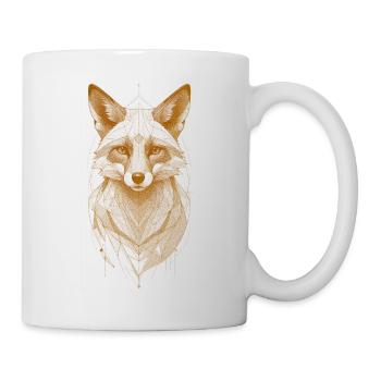 Wolfkopf mit Mandala-Krone - Tasse - Weiß - Rechts