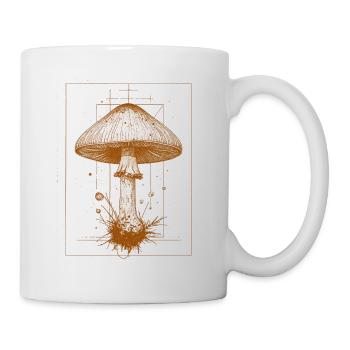 Geometric mushroom in orange - Mug - white - Right