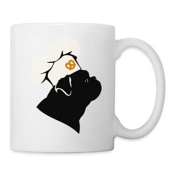 Chien Baker Minimaliste avec Chapeau - Mug blanc - blanc - Droite
