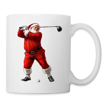 Golfspieler Weihnachtsmann - Tasse - Weiß - Rechts