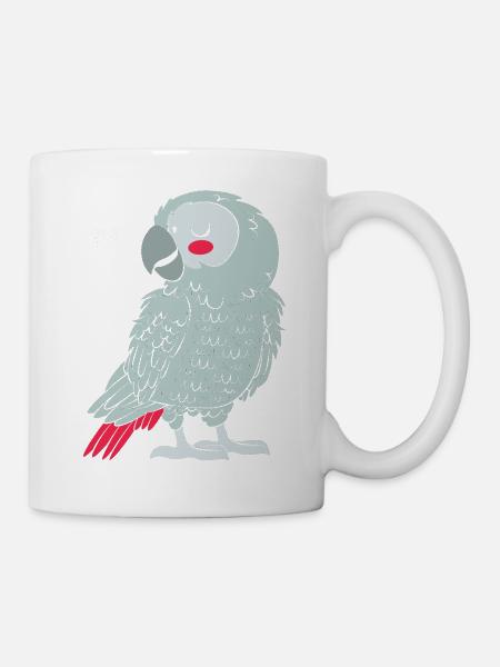 Papagei Grau Graupapagei - Tasse - Weiß