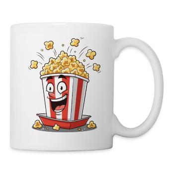 Popcorn Bucket Cartoon Spaß - Tasse - Weiß - Rechts