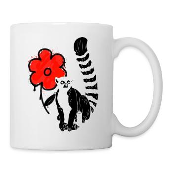 Art de rue graffiti lémurien - Mug blanc - blanc - Droite