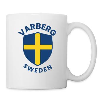 Varberg Sköld mit schwedischer Flagge - Tasse - Weiß - Rechts