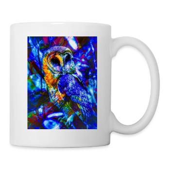 Neoneule im psychedelischen Licht - Tasse - Weiß - Rechts