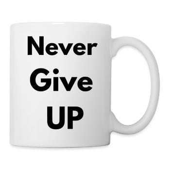 Never give up - Mug blanc - blanc - Droite