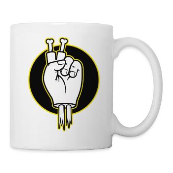 Bone Fingers Victory Sign - Mug - white - Right