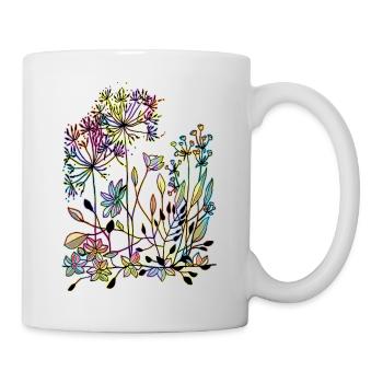 Blumen - Tasse - Weiß - Rechts