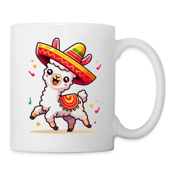 Lama Fiesta en sombrero - Mug blanc - blanc - Droite